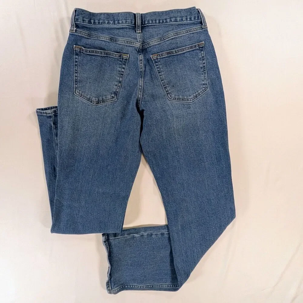 Old Navy Loose Straight Built-In Flex Jeans 30x32 Blue Distressed Cotton Blend